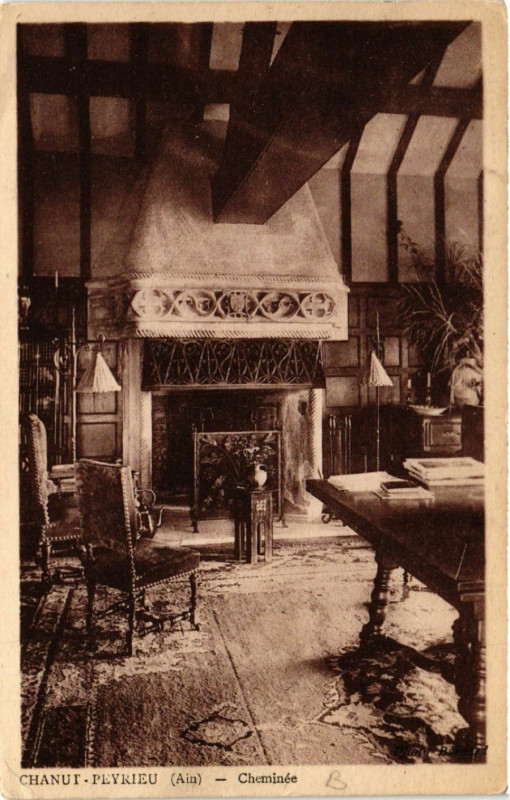Carte postale ancienne Chanut-Peyrieu - Cheminée à Peyrieu