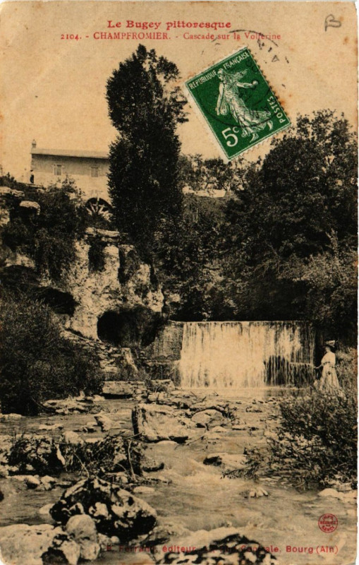Carte postale ancienne Champfromier Cascade sur la Volferine à Champfromier