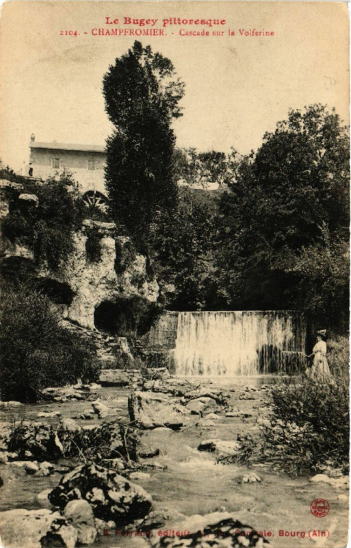 Carte postale ancienne Champfromier Cascade sur la Volferine à Champfromier
