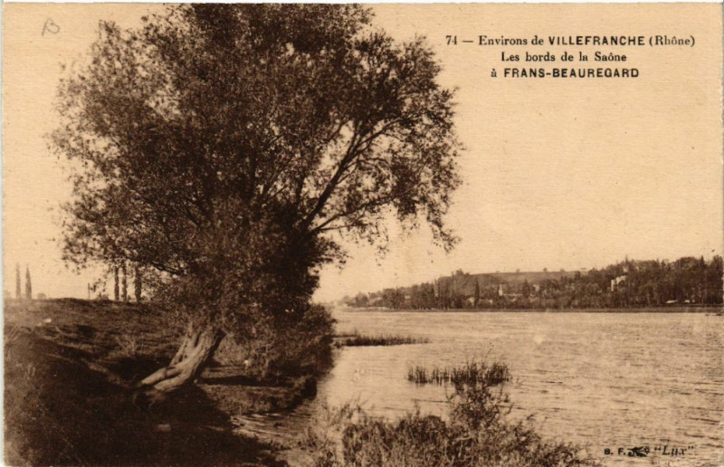 Carte postale ancienne Les Bords de la Saone a Frans-Beauregard à Beauregard