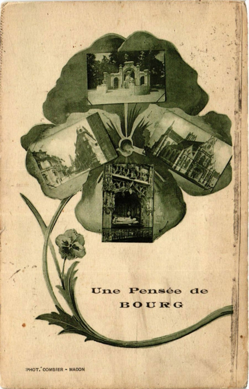 Carte postale ancienne Bourg Une Pensée de Bourg Scenes