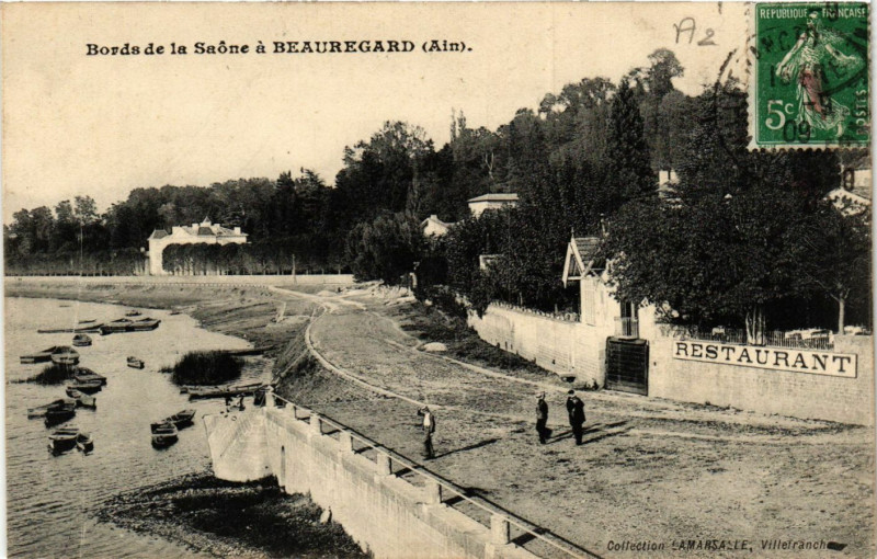 Carte postale ancienne Beauregard Bords de la Saone a Beauregard à Beauregard