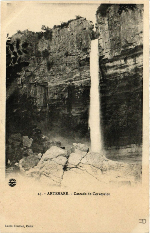 Carte postale ancienne Artemare La Cascade de Cerveyrieu à Artemare