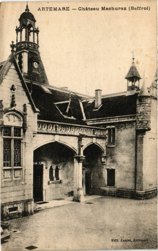 Carte postale ancienne Artemare Chateau Machuraz Beffroi à Artemare