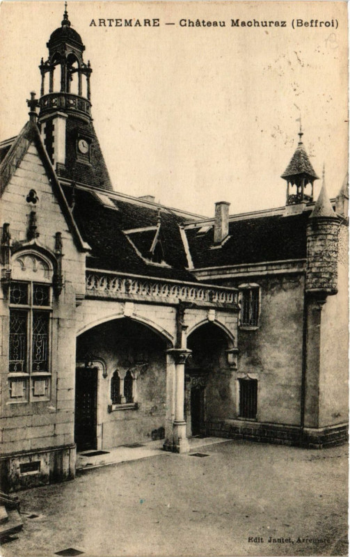 Carte postale ancienne Artemare Chateau Machuraz Beffroi à Artemare