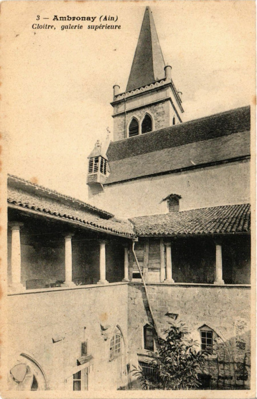 Carte postale ancienne Ambronay Cloitre galerie supérieure à Ambronay