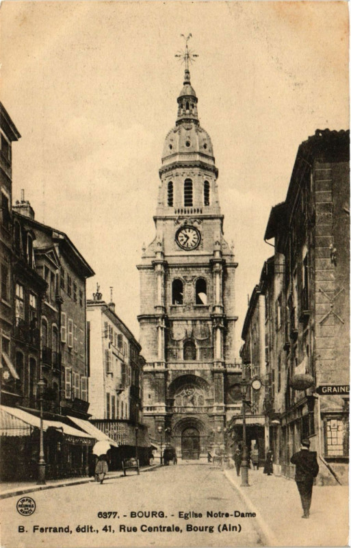 Carte postale ancienne Bourg Eglise Notre-Dame
