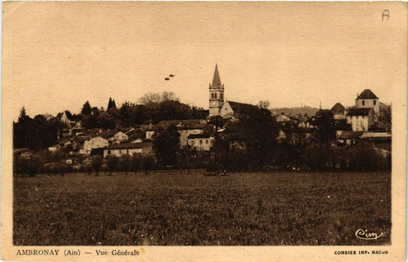 Carte postale ancienne Ambronay Vue générale à Ambronay