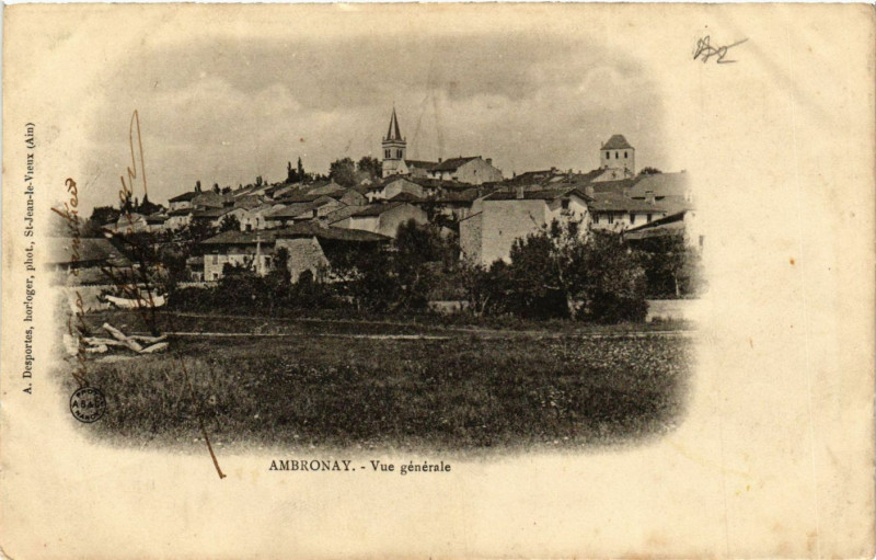 Carte postale ancienne Ambronay Vue générale à Ambronay