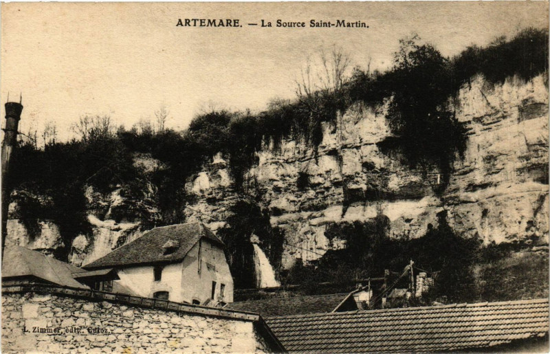 Carte postale ancienne Artemare La Source Saint-Martin à Artemare