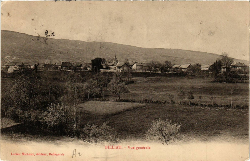 Carte postale ancienne Billiat Vue générale à Billiat