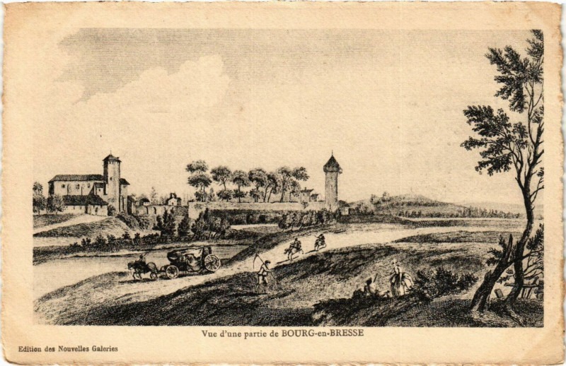 Carte postale ancienne Bourg-en-Bresse Vue d'une partie de Bourg-en-Bresse à Bourg-en-Bresse