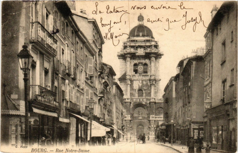 Carte postale ancienne Bourg Rue Notre-Dame