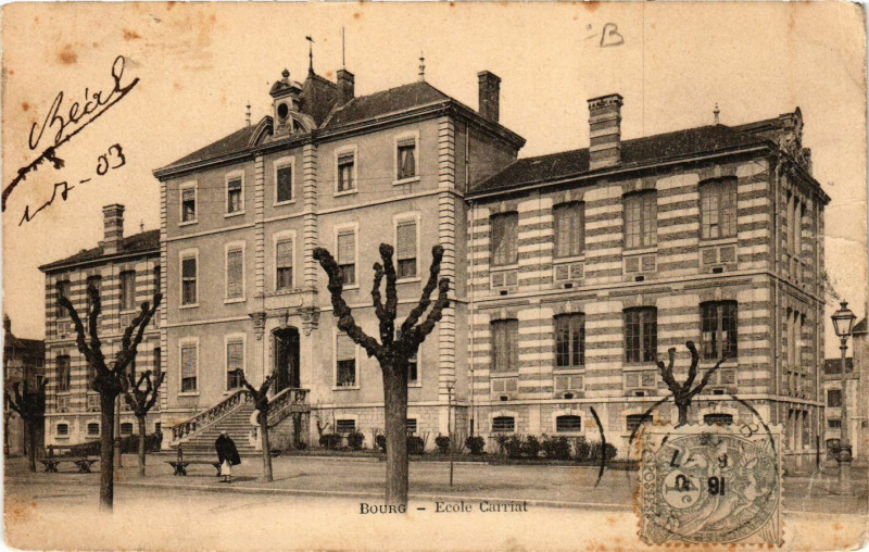 Carte postale ancienne Bourg Ecole Carriat