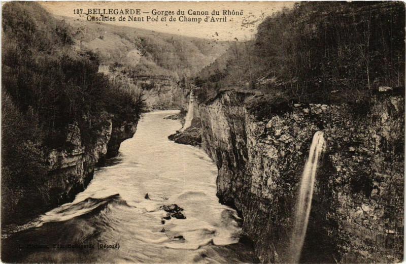 Carte postale ancienne Bellegarde Gorges du Canon du Rhone