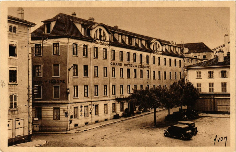 Carte postale ancienne Bourg-en-Bresse Grand Hotel de L'Europe à Bourg-en-Bresse