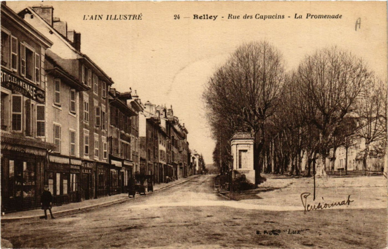 Carte postale ancienne Belley Rue des Capucins La Promenade à Belley