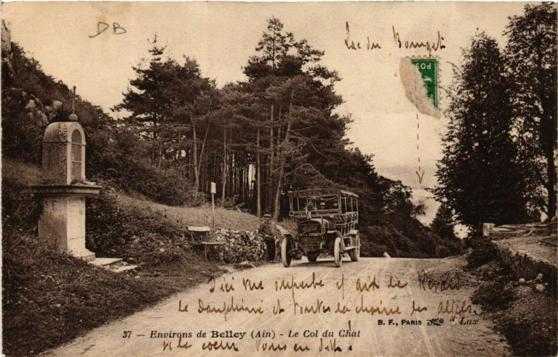 Carte postale ancienne Belley Environs Le Col du Chat à Belley