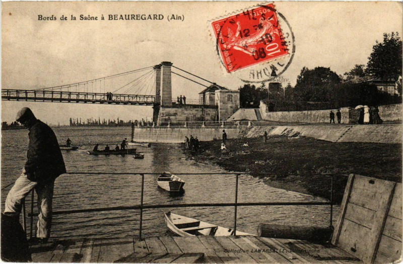Carte postale ancienne Beauregard Bords de la Saone a Beauregard à Beauregard