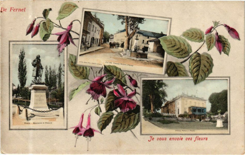 Carte postale ancienne De Fernet Je vous envoie ces fleurs