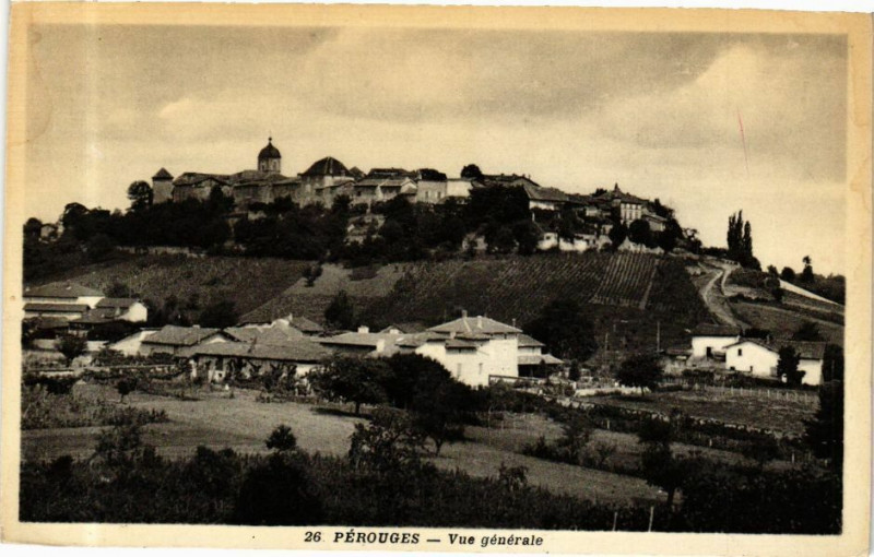 Carte postale ancienne Perouges Vue générale à Pérouges
