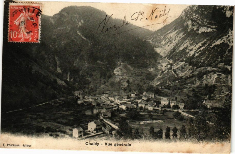 Carte postale ancienne Chaléy Vue générale à Chaley