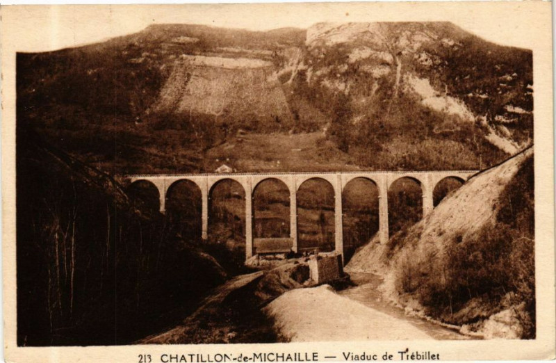 Carte postale ancienne Chatillon-de-Michaille Viaduc de Trébillet