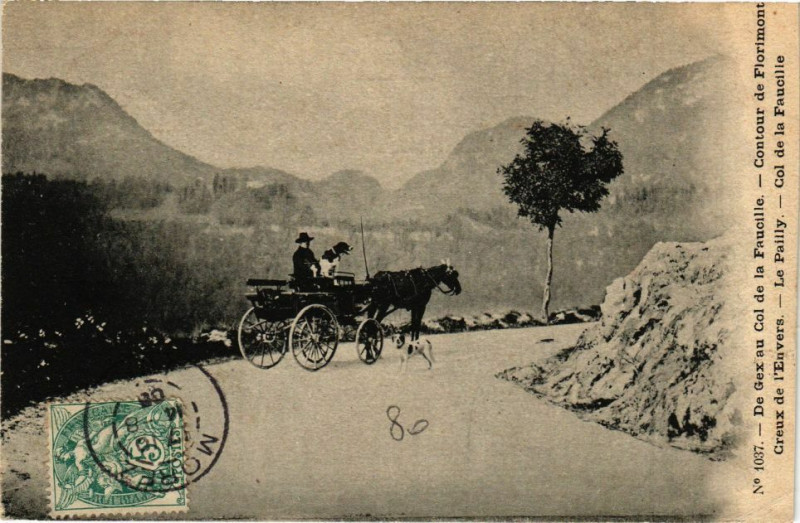 Carte postale ancienne De Gex au Col de la Faucille à Gex