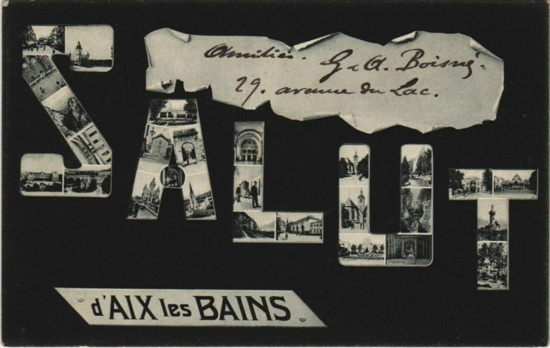 Carte postale ancienne Salut d'Aix-les-Bains à Aix-les-Bains