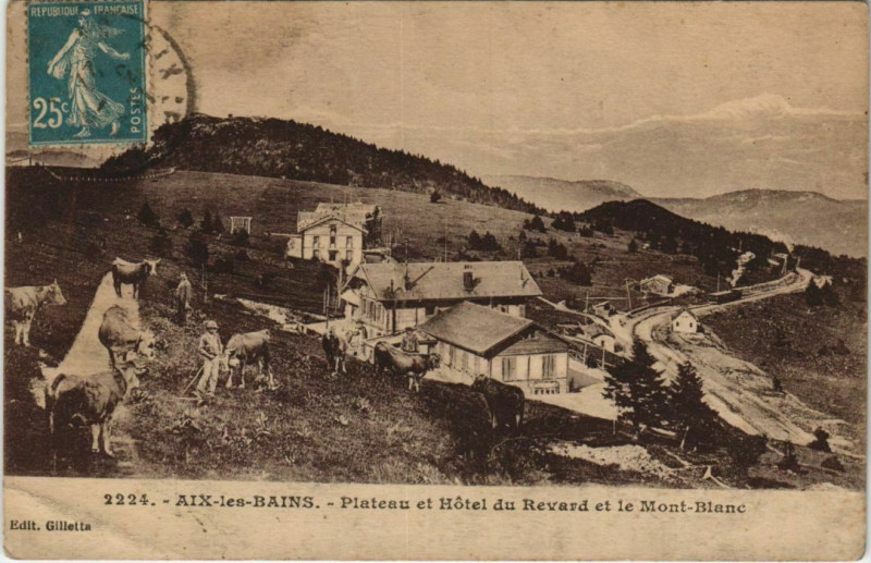 Carte postale ancienne Aix-les-Bains Plateau et Hotel à Aix-les-Bains