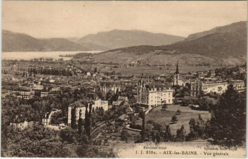 Carte postale ancienne J. J. 8380 Aix-les-Bains - Vue générale à Aix-les-Bains