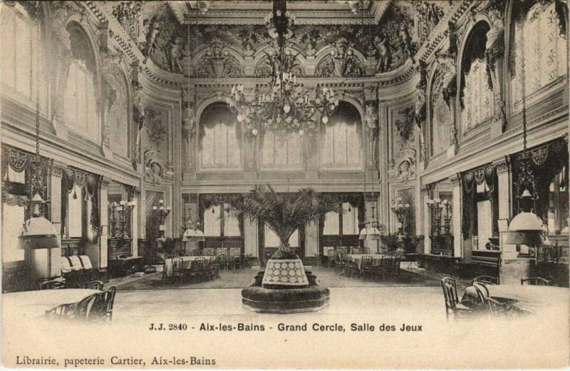 Carte postale ancienne J. J. 2840 Aix-les-Bains - Grand Cercle Salla des Jeux à Aix-les-Bains