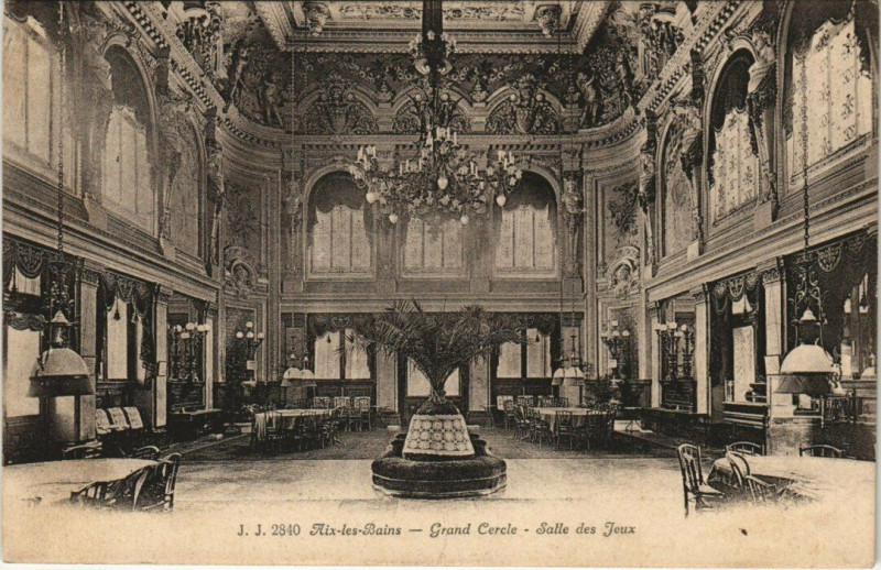Carte postale ancienne J. J. 2840 Aix-les-Bains - Grand Cercle - Salle des Jeux à Aix-les-Bains