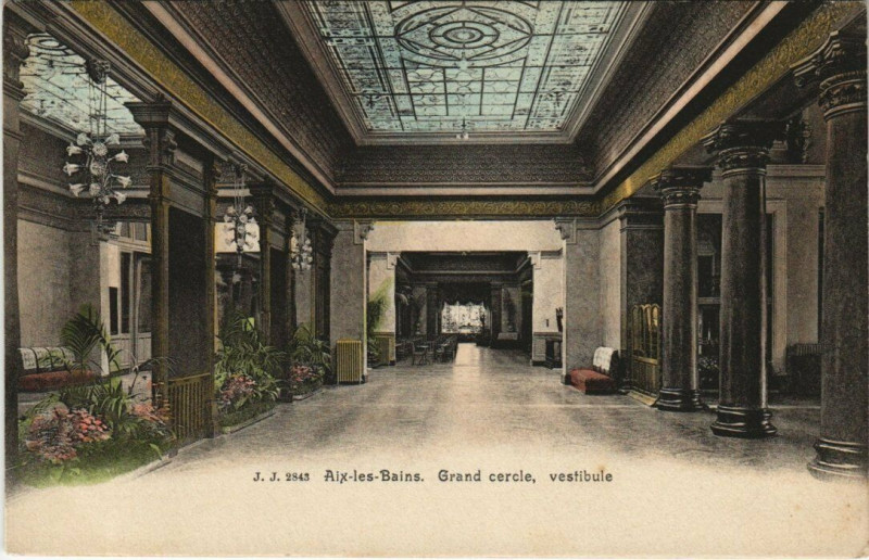 Carte postale ancienne J. J. 2843 Aix-les-Bains - Grand cercle vestibule à Aix-les-Bains