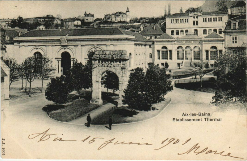 Carte postale ancienne J. J. 1006 Aix-les-Bains - Estabilissement Thermal à Aix-les-Bains