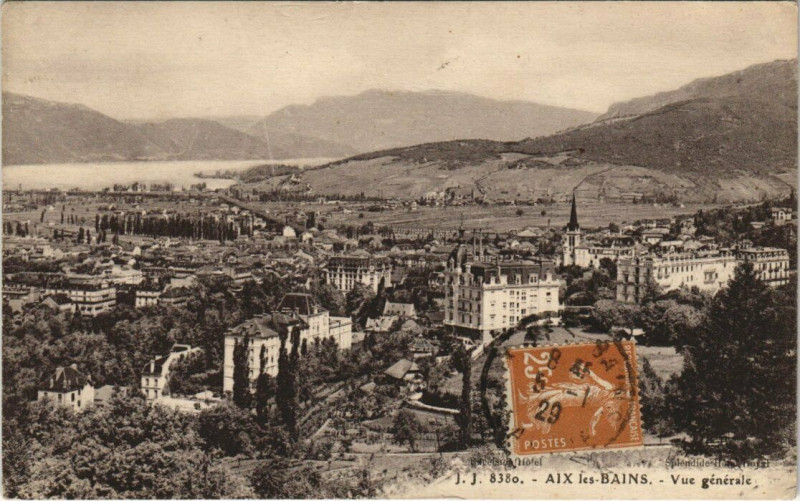 Carte postale ancienne J. J. 8380 Aix-les-Bains - Vue générale à Aix-les-Bains