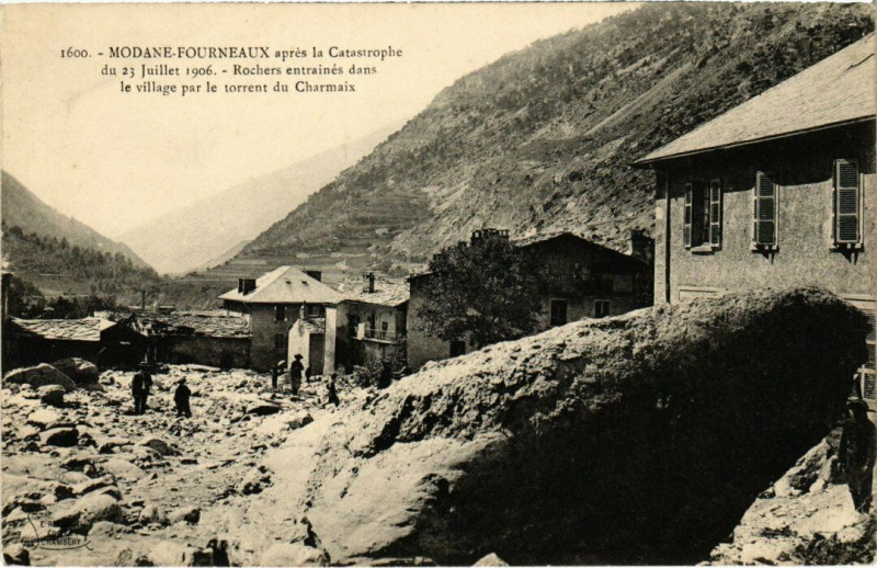 Carte postale ancienne Catastrophe - Modane-Fourneaux apres la Catastrophe à Modane