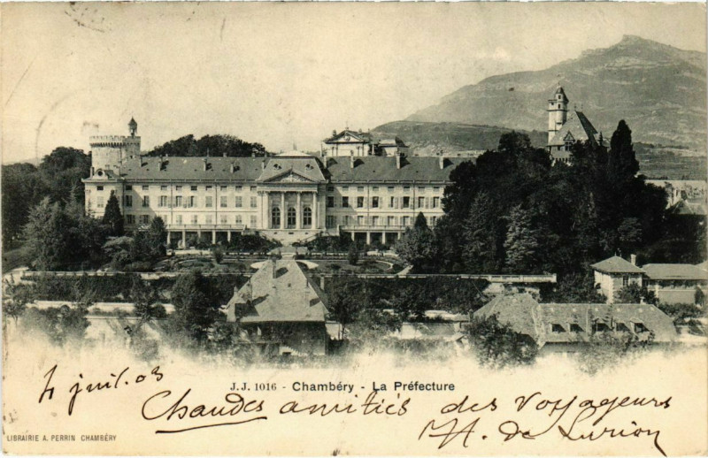 Carte postale ancienne Chambery - La Prefecture à Chambéry