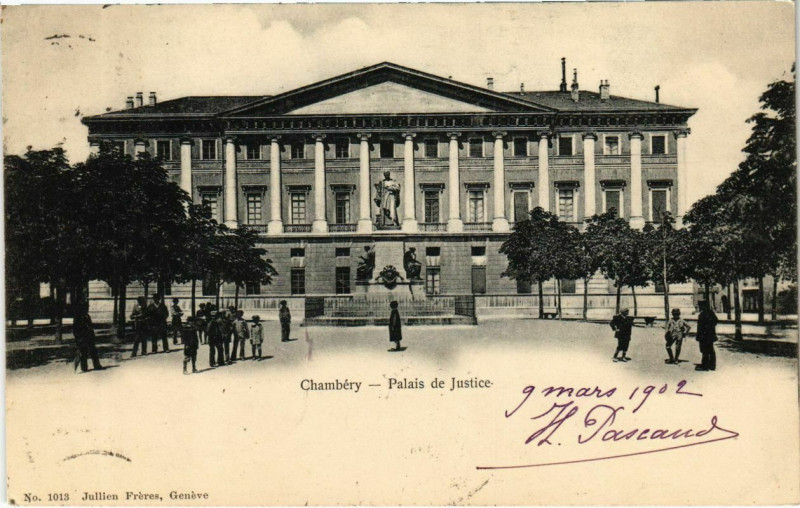 Carte postale ancienne Chambery Palais de Justice à Chambéry