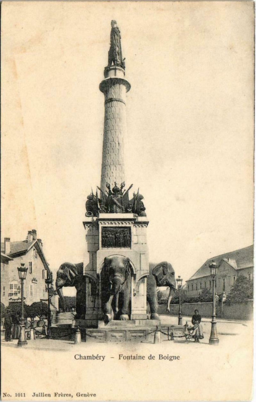 Carte postale ancienne Chambery - Fontaine de boigne à Chambéry