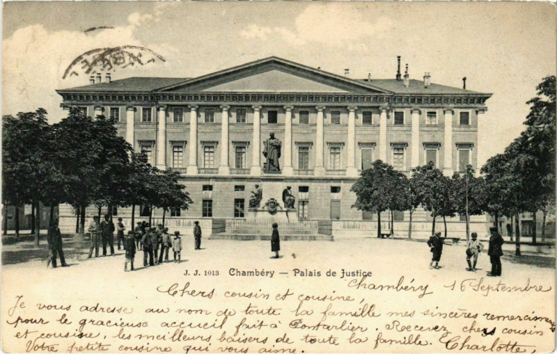 Carte postale ancienne Chambery - Palais de Justice à Chambéry