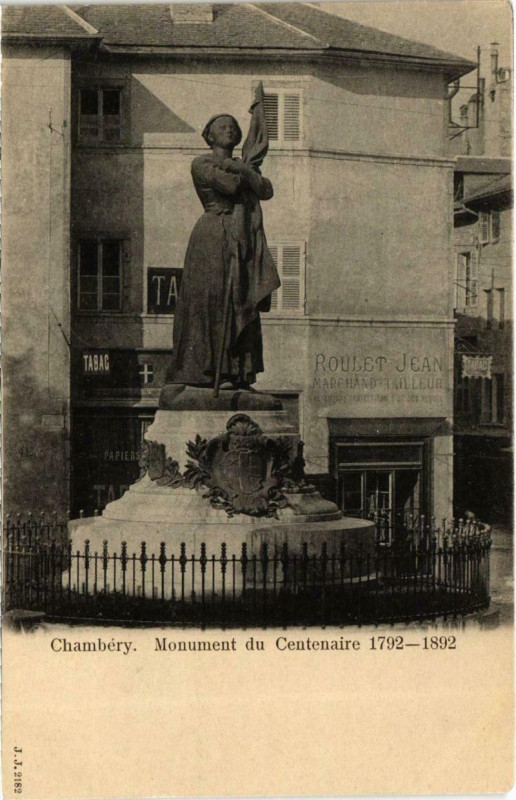 Carte postale ancienne Chambery - Monument du Centenaire à Chambéry