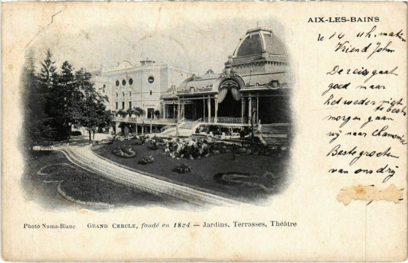 Carte postale ancienne Aix-les-Bains Grand Cercle à Aix-les-Bains