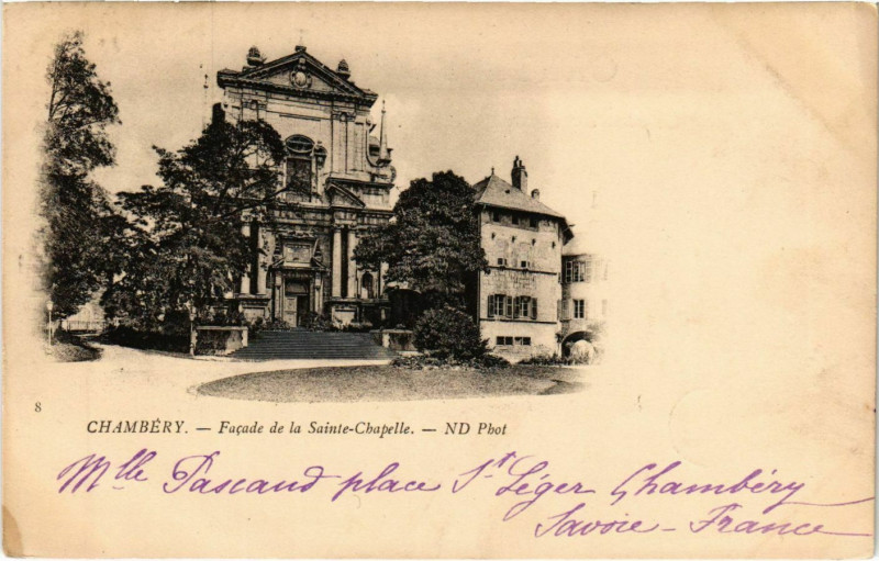 Carte postale ancienne Chambéry Facade de la St. Chapelle à Chambéry