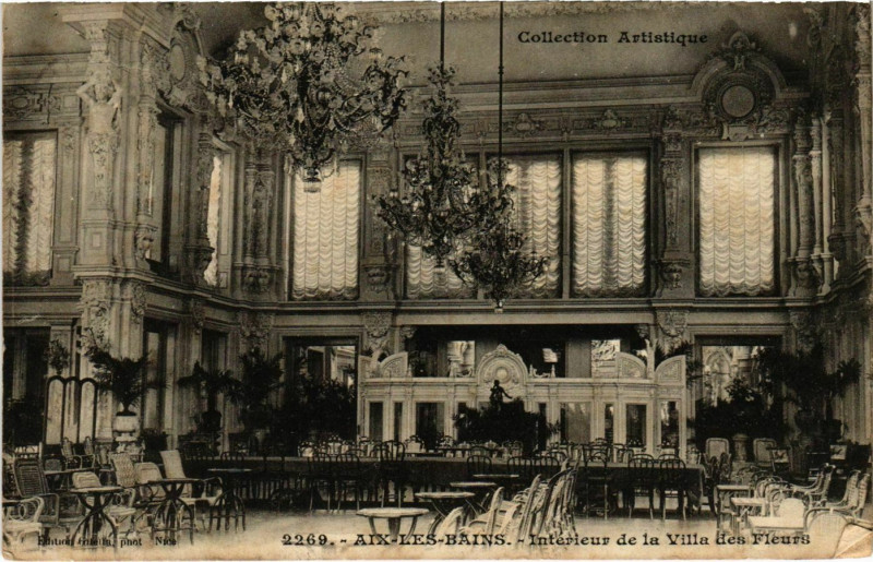 Carte postale ancienne Aix-les-Bains Interieur de la Villa des Fleurs à Aix-les-Bains
