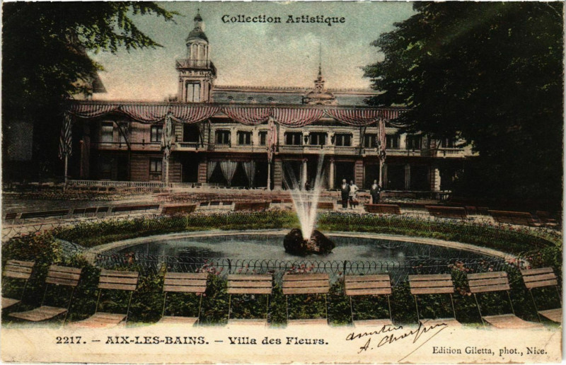 Carte postale ancienne Aix-les-Bains Villa des Fleurs à Aix-les-Bains