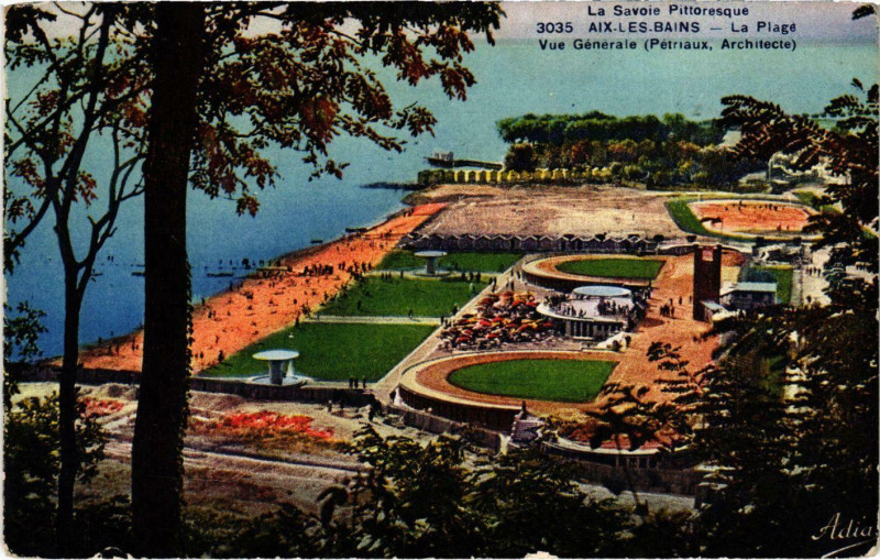 Carte postale ancienne Aix-les-Bains La Plage vue generale à Aix-les-Bains
