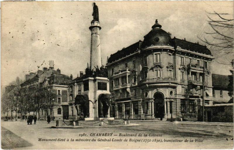 Carte postale ancienne Chambéry Boulevard de la Colonne à Chambéry