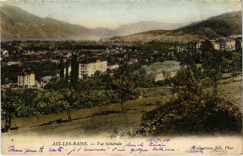 Carte postale ancienne Aix-les-Bains Vue generale à Aix-les-Bains