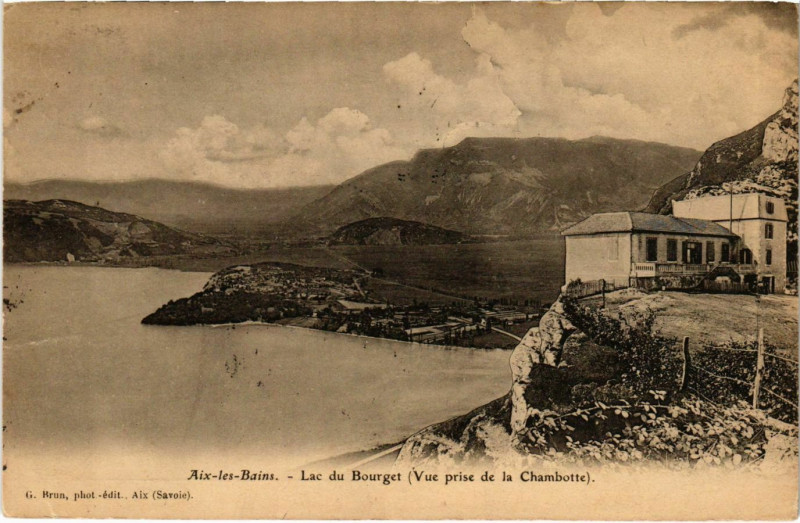 Carte postale ancienne Aix les Bains Lac du Bourget à Aix-les-Bains